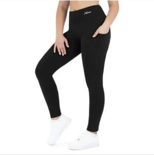 Nirlon High Rise Leggings with Pockets Workout Yoga (M) NWT!